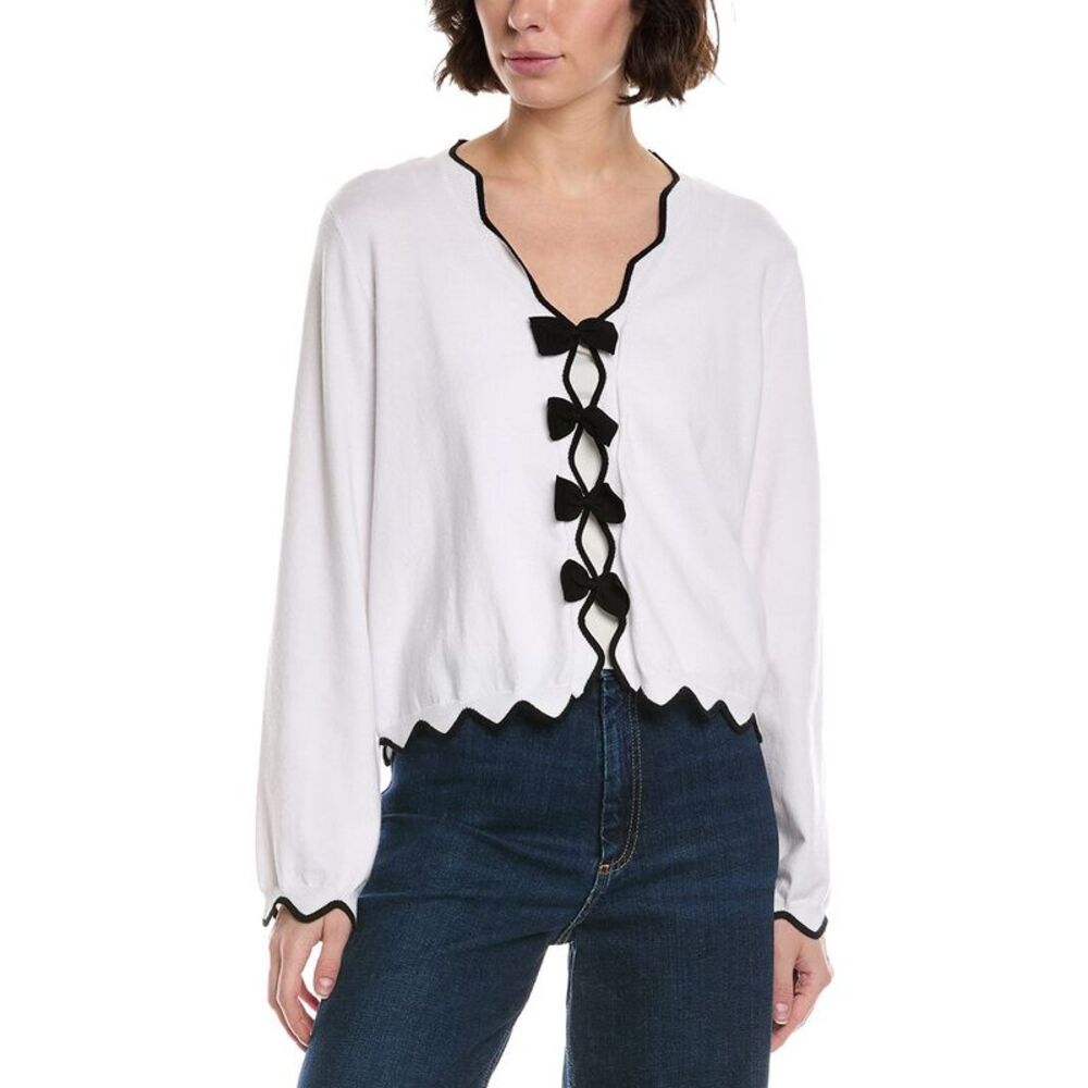 Metric Knits Womens  Cardigan, White